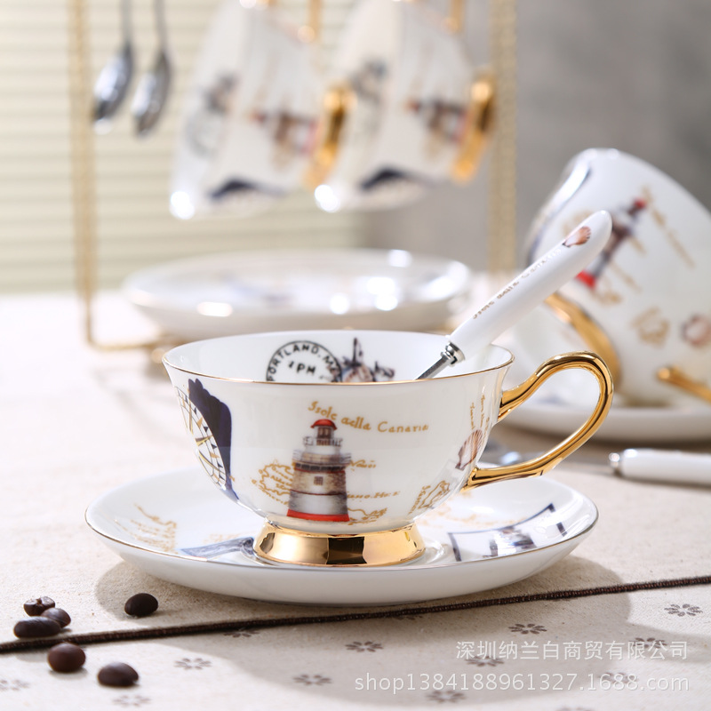 歐式咖啡杯碟套裝陶瓷英式咖啡杯具骨瓷咖啡杯創意歐式茶杯子工廠,批發,進口,代購
