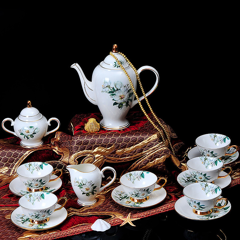景德鎮高檔歐式下午茶15頭骨瓷咖啡具套裝高檔陶瓷咖啡杯套裝送禮工廠,批發,進口,代購