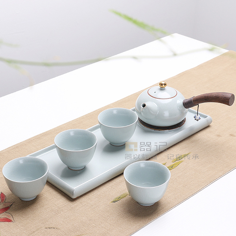 汝窯茶具套裝高檔陶瓷茶具茶盤開片茶壺茶杯創意禮品JHCJ-09批發・進口・工廠・代買・代購