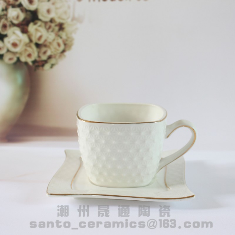 晟通陶瓷杯碟 歐式白色陶瓷咖啡杯碟下午茶十五頭咖啡杯碟套裝工廠,批發,進口,代購