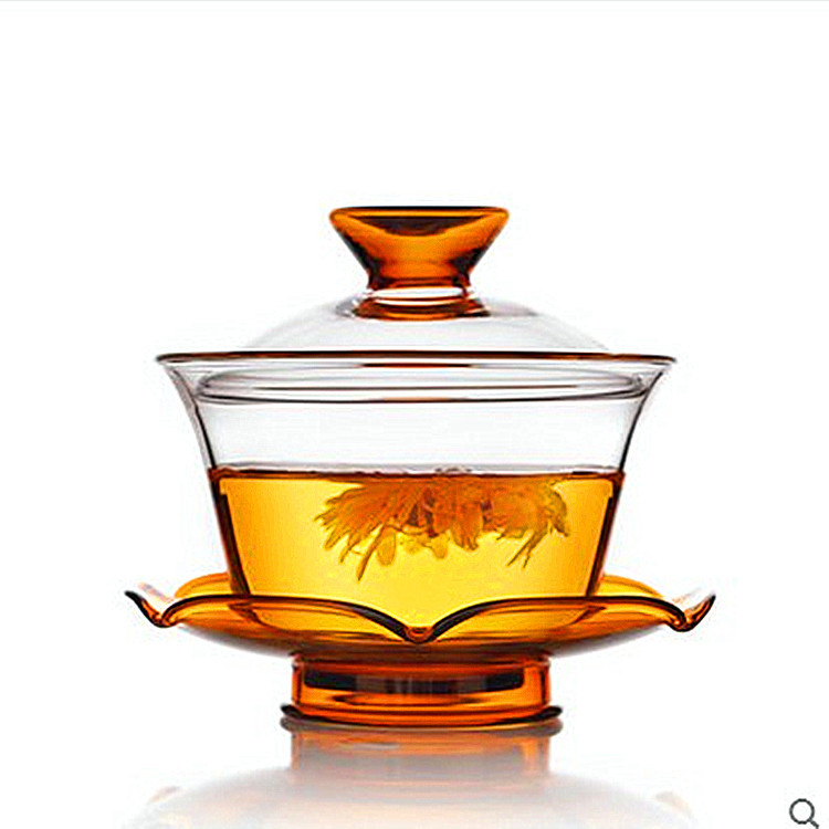手工耐熱玻璃蓋碗 茶杯三才碗 功夫茶具泡茶器 彩色日式透明大號工廠,批發,進口,代購
