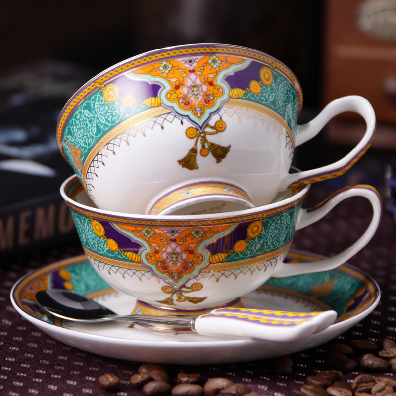 歐式骨瓷咖啡杯套裝高檔創意金邊陶瓷咖啡杯碟勺套裝英式紅茶杯碟批發・進口・工廠・代買・代購