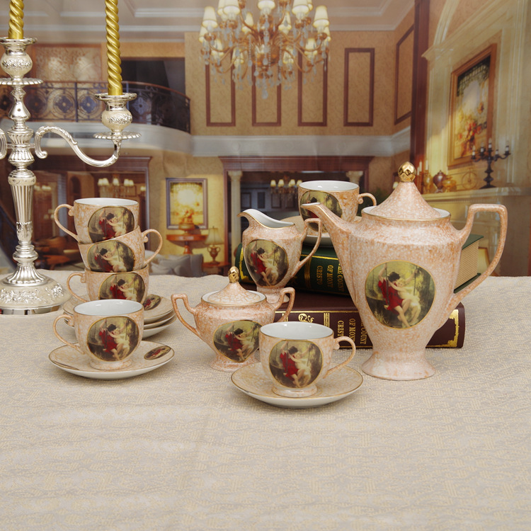 歐式古典皇傢禦用陶瓷咖啡具套裝優質咖啡壺咖啡杯批發・進口・工廠・代買・代購