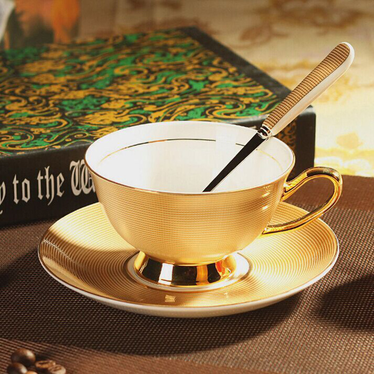 廠傢直銷新骨瓷咖啡杯 歐式杯碟套裝 高檔金色禮品 限量版定製批發・進口・工廠・代買・代購