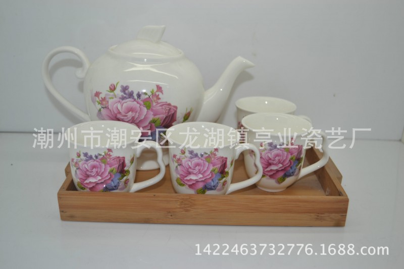 茶具，咖啡具套裝1壺4杯1竹盤工廠,批發,進口,代購