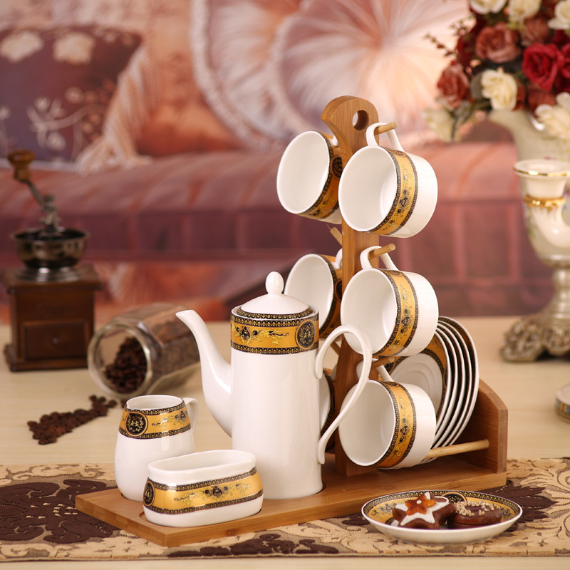 歐式15頭骨瓷咖啡具套裝 陶瓷咖啡杯碟套裝 精美下午茶茶具套裝批發・進口・工廠・代買・代購