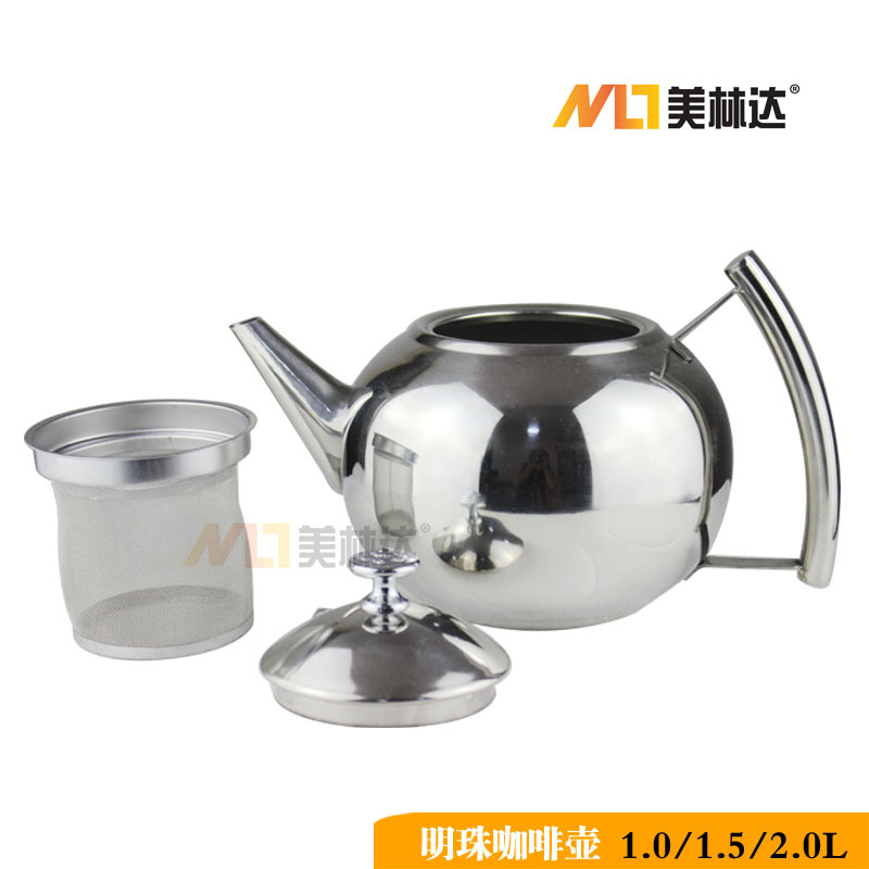 不銹鋼水壺明珠壺咖啡壺泡茶壺1.0-2.0L帶濾網明珠茶壺工廠,批發,進口,代購