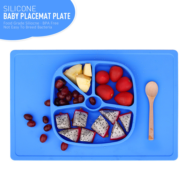 嬰兒防摔餐盤 一體式自助餐盤 FDA食品級矽膠餐盤 吸力十足 防掉工廠,批發,進口,代購