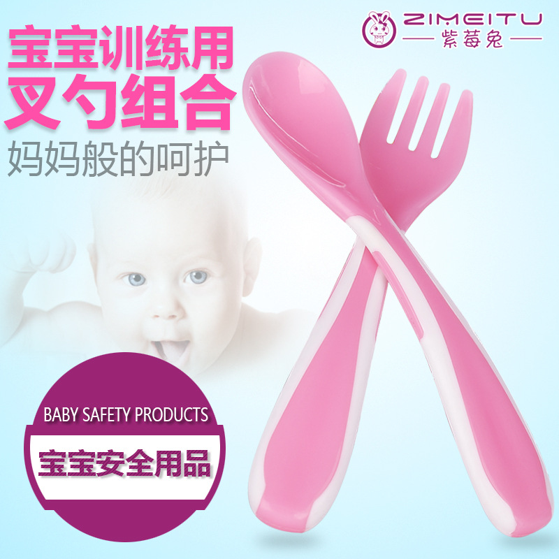 紫莓兔 感溫勺/矽膠軟頭湯勺/嬰兒感溫喂食餐具2隻裝 廠傢直銷批發・進口・工廠・代買・代購