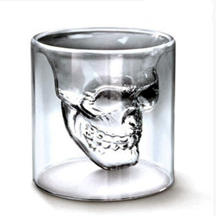 正品骷髏杯雙層玻璃杯 創意禮品透明個性烈酒杯酒吧飲料杯子批發・進口・工廠・代買・代購