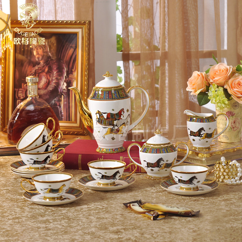 咖啡杯套裝歐式茶具咖啡具英式下午茶茶壺茶杯杯子陶瓷杯具釉中彩批發・進口・工廠・代買・代購