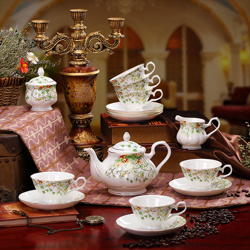 骨瓷咖啡杯具 歐式英式茶具 咖啡杯碟套裝 15頭英式骨瓷咖啡具批發・進口・工廠・代買・代購