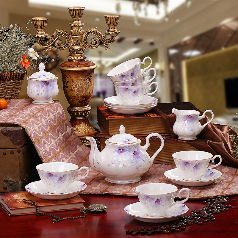 15頭骨瓷歐式茶具 陶瓷咖啡具 英式紅茶下午茶咖啡壺杯子套裝批發・進口・工廠・代買・代購