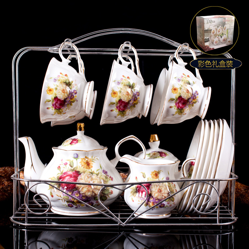 茶具套裝咖啡杯套裝歐式茶杯陶瓷杯碟套裝禮盒裝高檔禮品批發・進口・工廠・代買・代購