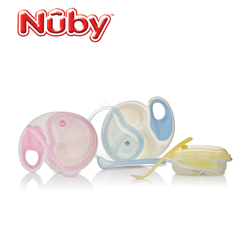 nuby努比 兒童餐具 嬰兒/寶寶可微波帶勺輔食喂食碗批發・進口・工廠・代買・代購
