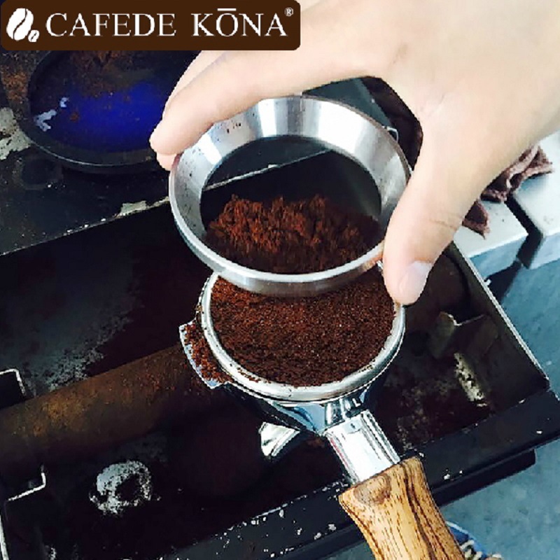 CAFEDE KONA佈粉器 磨豆機防飛粉套定量環咖啡機手柄接撥粉器粉碗工廠,批發,進口,代購