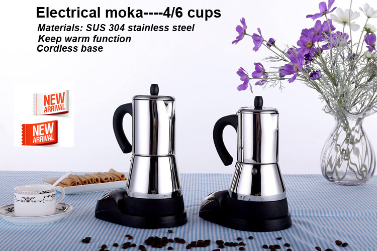 6人份 不銹鋼  全自動電熱摩卡壺 咖啡壺  操作簡單批發・進口・工廠・代買・代購