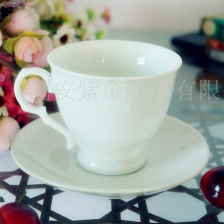 咖啡杯套裝 白色英式陶瓷咖啡杯 餐廳飯館茶杯配碟套裝 咖啡杯碟批發・進口・工廠・代買・代購