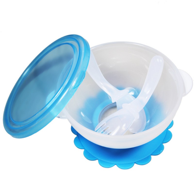 聖馬龍帶蓋吸盤碗 帶叉勺 可微波 不含BPA 質量非常好的兒童碗批發・進口・工廠・代買・代購