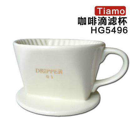 Tiamo陶瓷滴濾杯 101咖啡濾器 2人份手沖咖啡濾杯 HG5496白色批發・進口・工廠・代買・代購