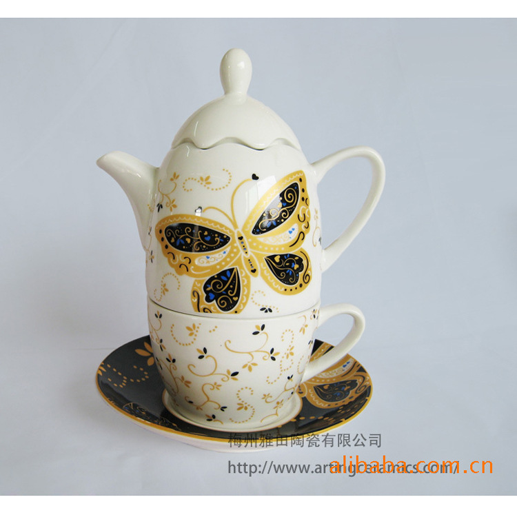 【熱銷款式】陶瓷咖啡壺杯碟一體 使用方便省空間 加工定製咖啡壺批發・進口・工廠・代買・代購