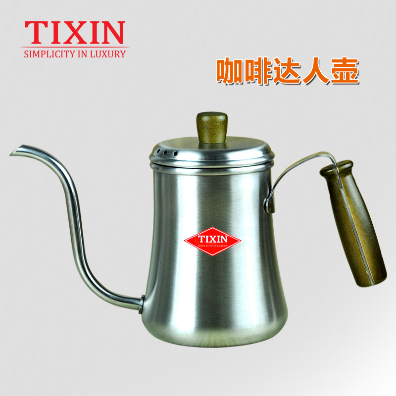 TIXIN/梯信 手沖咖啡壺 不銹鋼細口滴漏沖泡壺長嘴控水達人壺0.9L工廠,批發,進口,代購