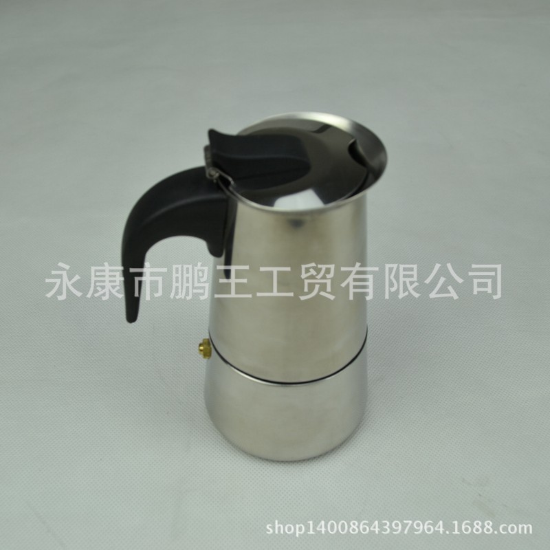 廠傢直銷現貨供應不銹鋼摩卡咖啡壺 意式滴濾壺 Moka Pot 100ML工廠,批發,進口,代購