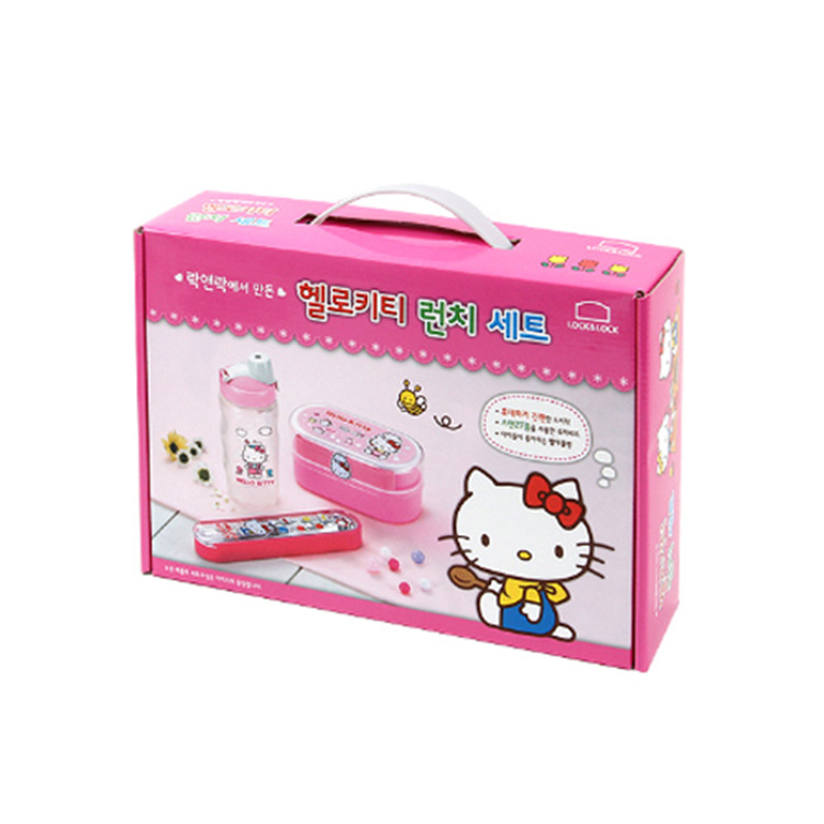 韓國正品hello kitty 凱蒂貓兒童便當盒餐具套裝工廠,批發,進口,代購