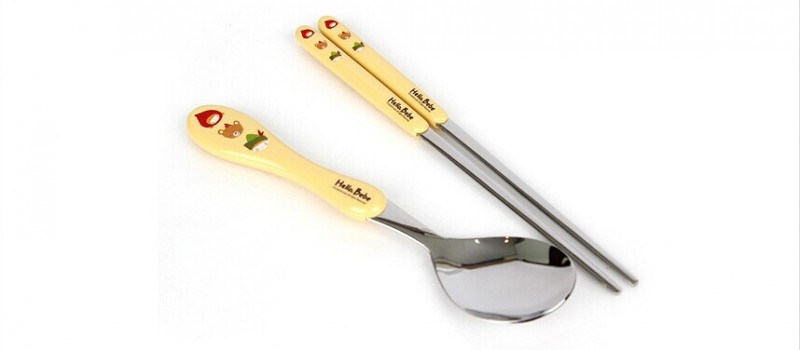 韓國進口兒童勺筷 小紅帽兒童304不銹鋼餐具勺筷子套裝BB481批發・進口・工廠・代買・代購