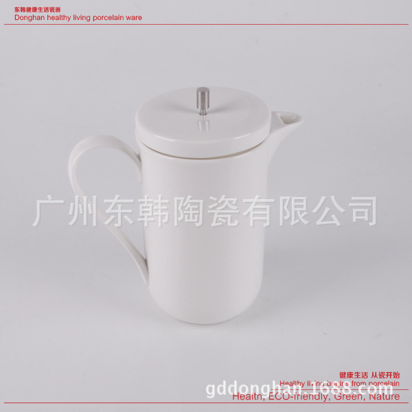 供應陶瓷咖啡壺 白色陶瓷法壓壺 西式法壓壺 可定做工廠,批發,進口,代購