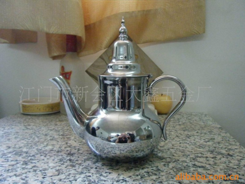批量批發不銹鋼鋼柄茶水壺 不銹鋼摩洛哥茶壺 不銹鋼中東咖啡壺工廠,批發,進口,代購