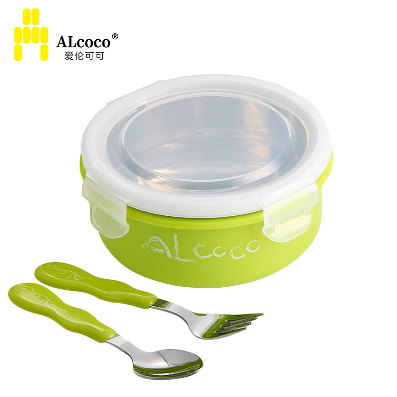英國ALCOCO嬰兒童餐具不銹鋼碗套裝帶蓋兒童寶寶保溫碗勺杯嬰兒碗批發・進口・工廠・代買・代購