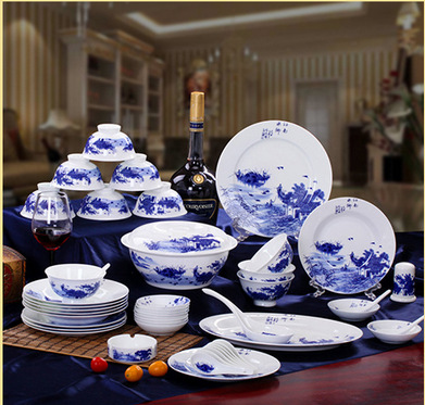 56頭韓式陶瓷餐具  碗盤勺套裝 景德鎮陶瓷廠傢直銷批發・進口・工廠・代買・代購