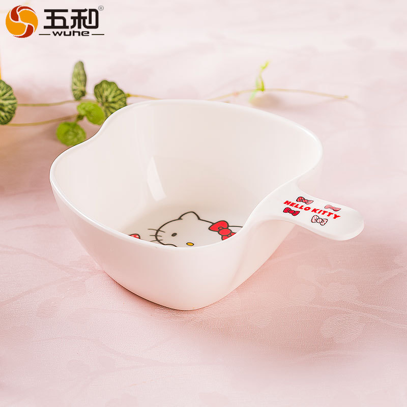 五和hellokitty 純密胺兒童餐具 凱蒂貓兒童單耳蘋果碗 KT-342工廠,批發,進口,代購