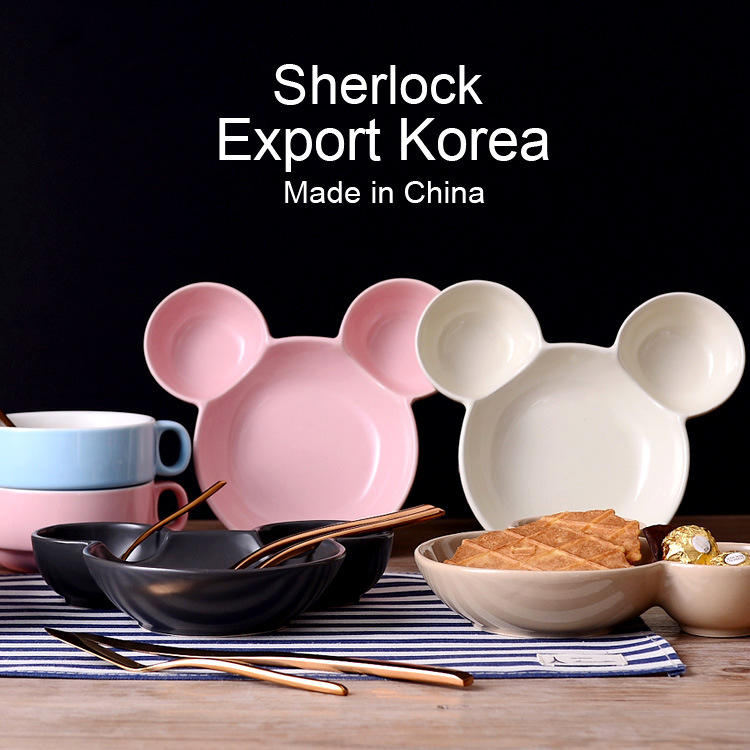 Sherlock陶瓷烤盤/米奇盤 出口韓國 米老鼠水果盤 烘焙芝士焗飯碗工廠,批發,進口,代購