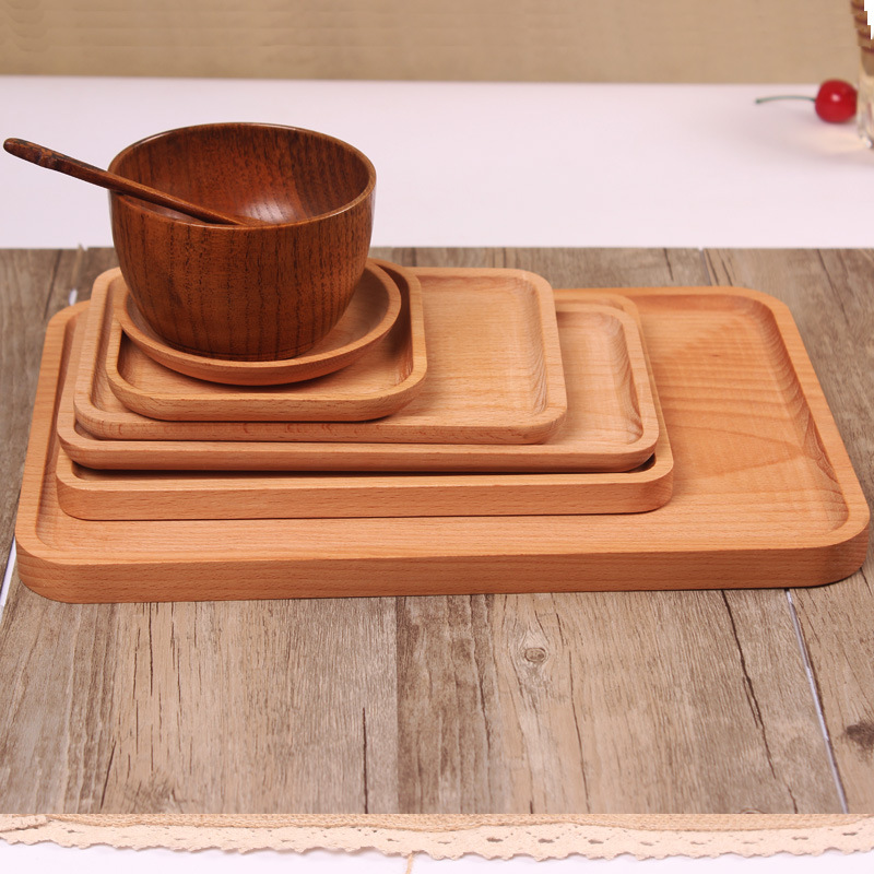 創意日式木製餐盤實木質早餐麵包咖啡水杯餃子托盤長方形大小木盤工廠,批發,進口,代購