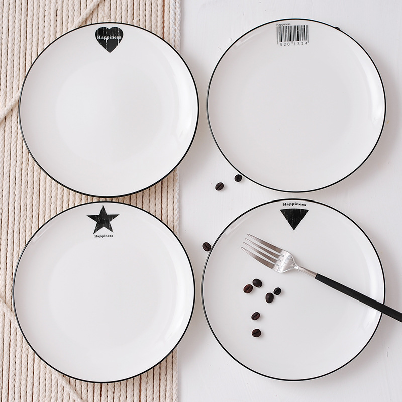 新品上市 手繪陶瓷西餐盤淺盤 簡約北歐風格傢用湯盤牛排盤工廠,批發,進口,代購
