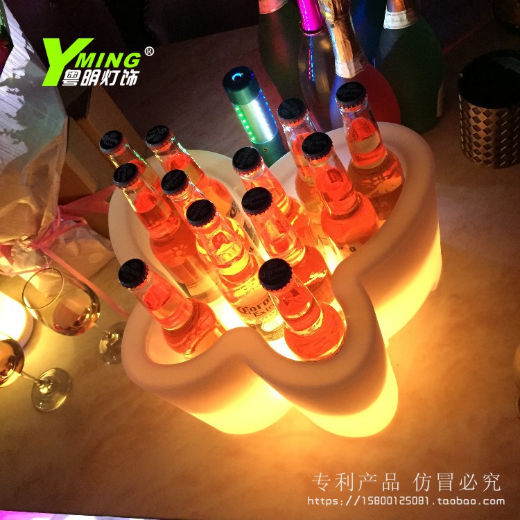 創意新款酒吧KTV充電發光冰桶LED塑料蝴蝶紅酒啤酒香檳桶批發・進口・工廠・代買・代購