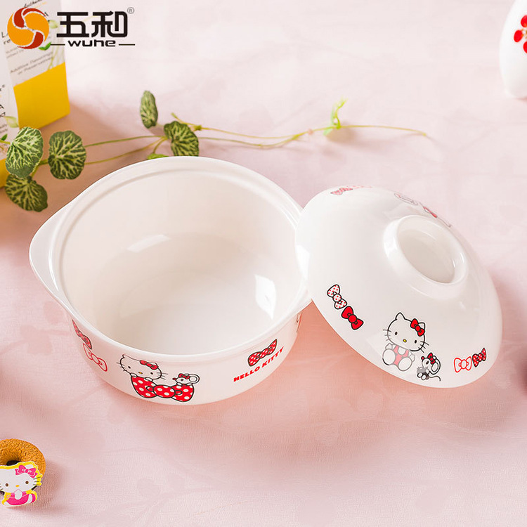 五和hellokitty凱蒂貓雙耳蓋碗 兒童碗兒童餐具批發 KT-H234工廠,批發,進口,代購