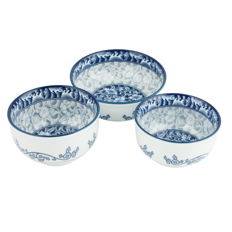 韓國進口叁寶陶瓷 飯碗湯碗蘭花湯碗 深藍牡丹碗青花瓷工廠,批發,進口,代購