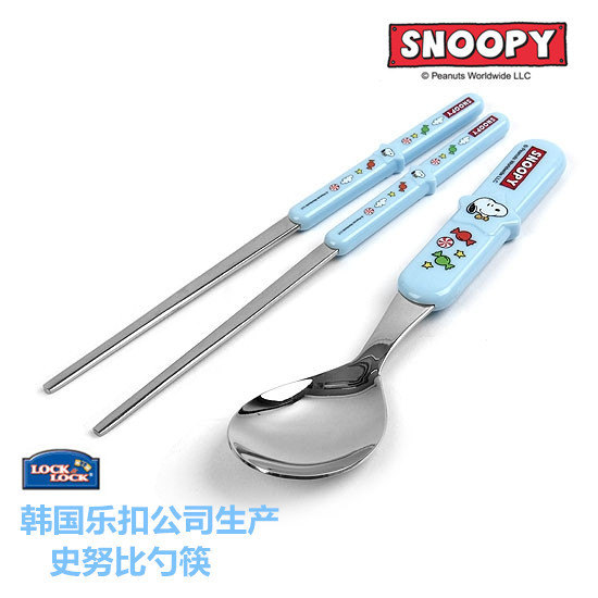 snoopy史努比勺子+筷子不銹鋼兒童餐具 抗菌兒童卡通餐具批發・進口・工廠・代買・代購
