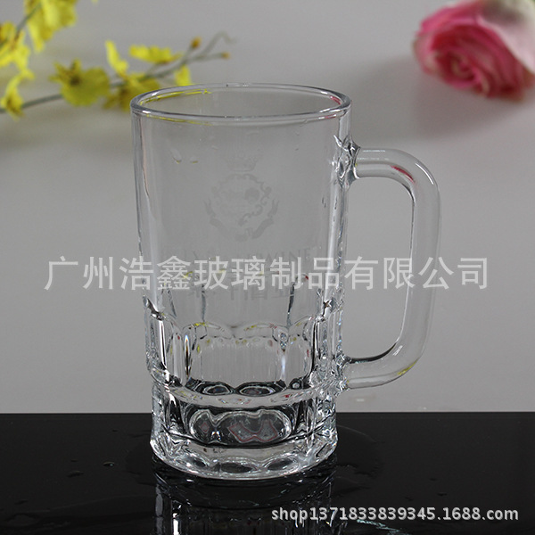 專業生產透明定製Logo玻璃手柄啤酒杯 水杯 飲料杯批發・進口・工廠・代買・代購