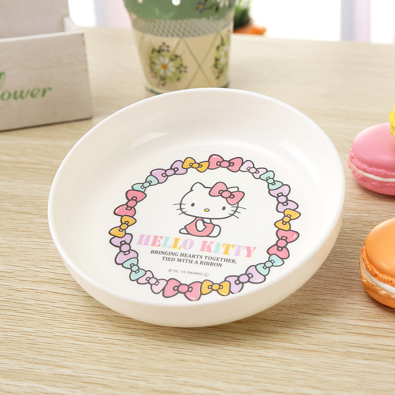 正品hellokitty MyMelody餐具卡通兒童圓盤淺碗嬰幼飯碗寶寶必備工廠,批發,進口,代購