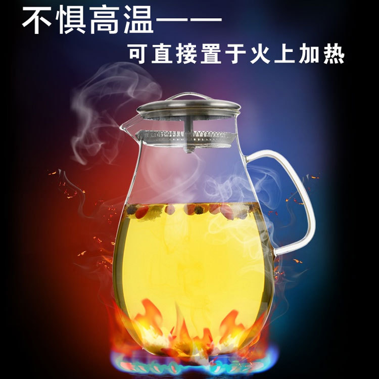 定製耐熱玻璃茶壺 耐高溫冷水壺泡茶壺果汁涼水杯大容量玻璃水壺批發・進口・工廠・代買・代購