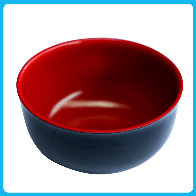 【好劃算】雙色紅黑麵碗 仿瓷塑料碗米飯湯碗餐具批發・進口・工廠・代買・代購