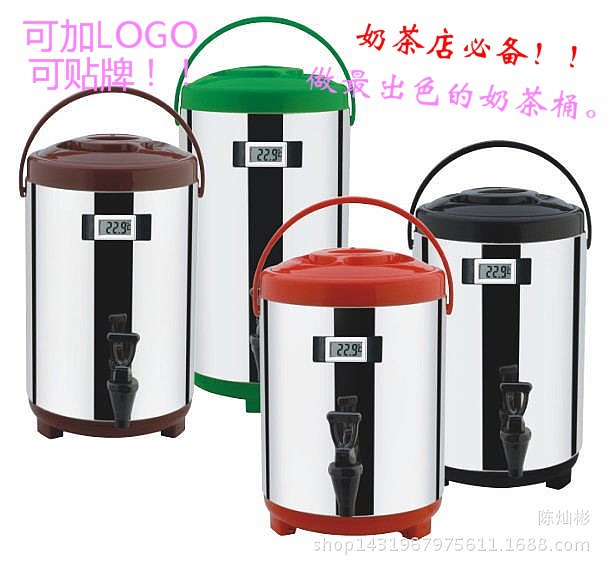 不銹鋼奶茶桶，雙層保溫桶、茶桶、豆漿桶帶水龍頭奶茶桶8L10L12L批發・進口・工廠・代買・代購