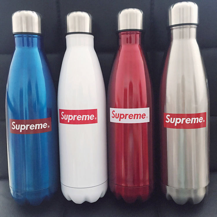 潮牌supreme可樂瓶保溫杯 大容量運動水壺不銹鋼真空創意水杯定製批發・進口・工廠・代買・代購