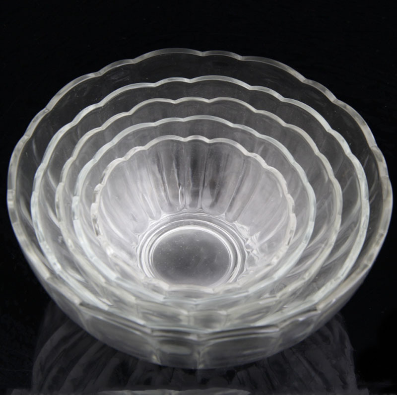 歐式傢居透明玻璃碗5件套 透明玻璃碗 蓮花碗 玻璃沙拉碗批發批發・進口・工廠・代買・代購