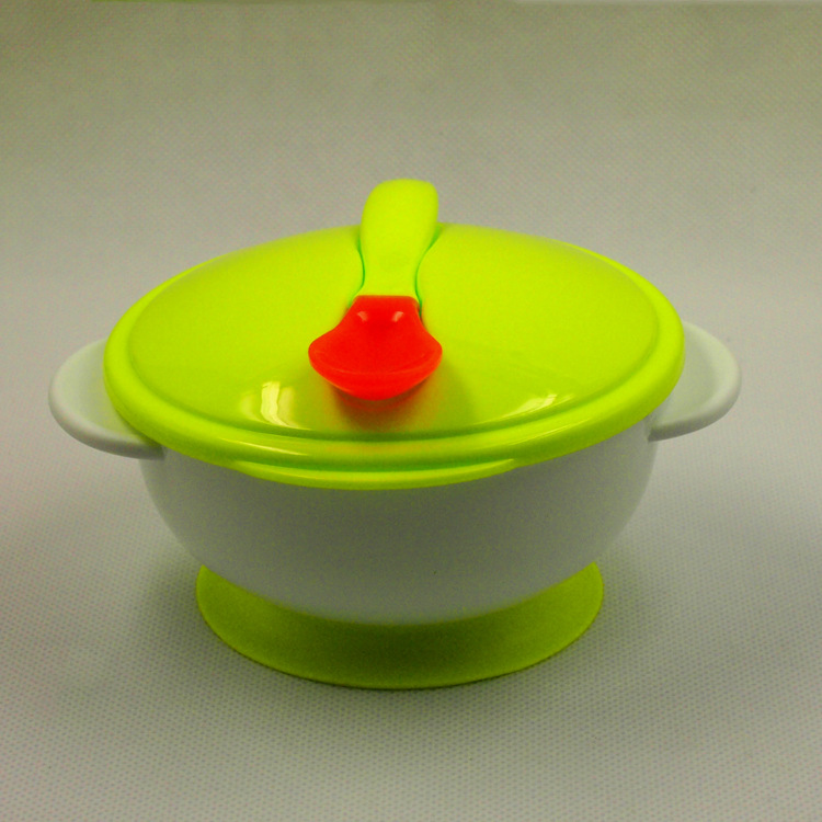 超值特價吸盤碗配感溫變色勺子 感溫湯匙 兒童塑料碗套裝批發・進口・工廠・代買・代購