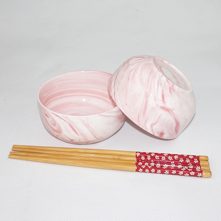 2碗2筷禮品碗套裝  翡翠紋大理石紋陶瓷禮盒裝 色土創意碗工廠,批發,進口,代購